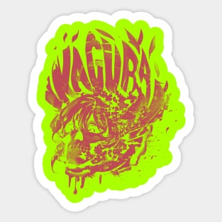 Skull Girl (magenta skull) Sticker